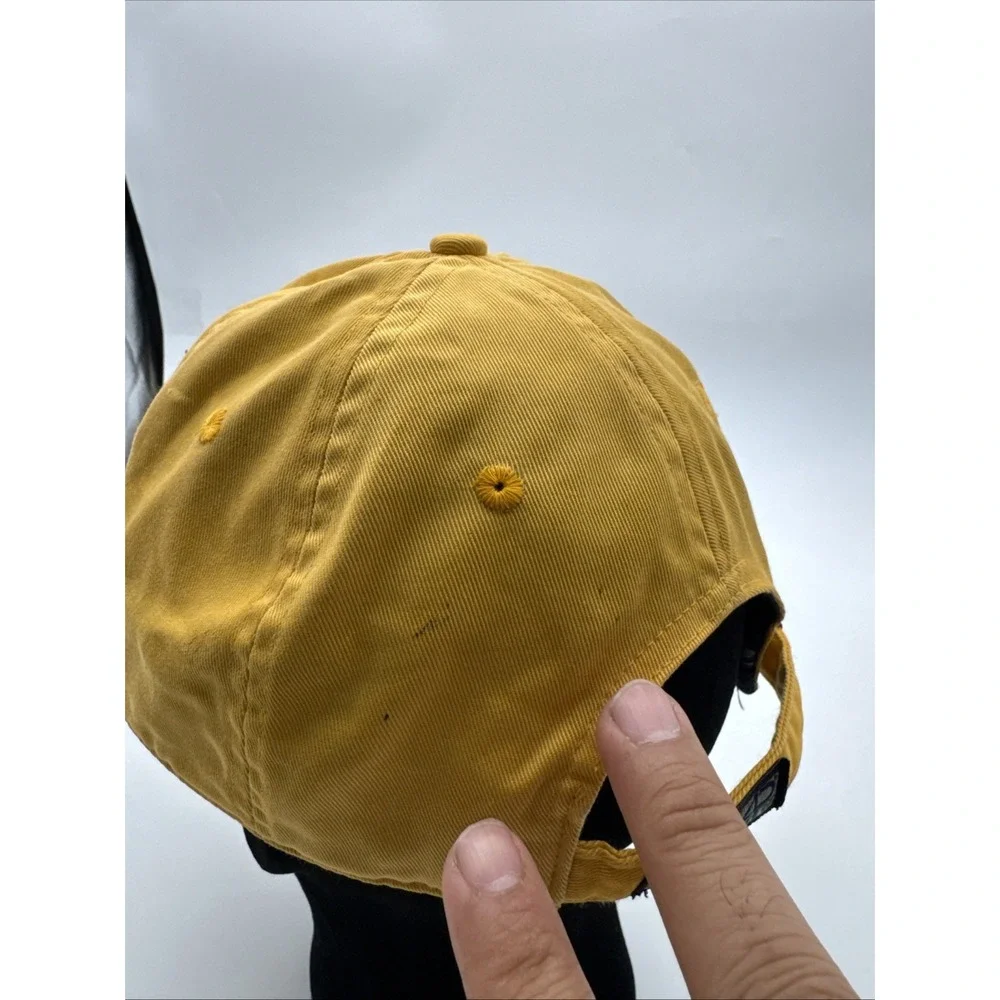 Y2k Ahead Vintage PGA West Golf Hat Yellow mustard Strap Back 2000 Dad Q School